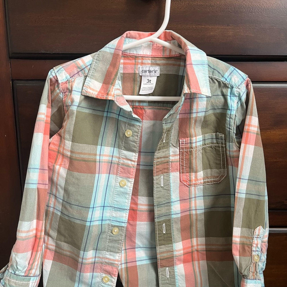 Carter's Multicolor Plaid Button Down Shirt